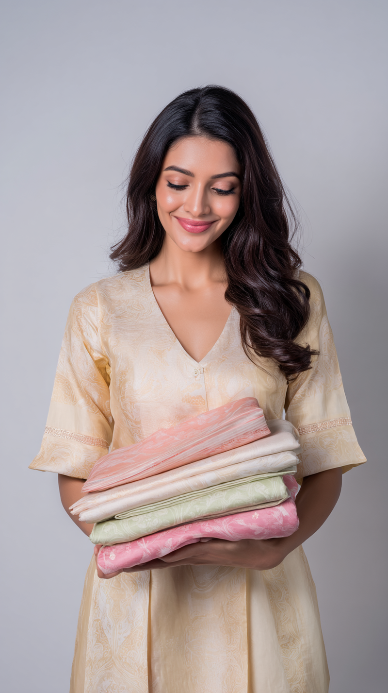 Dress Material - Multicolor Cotton Blend