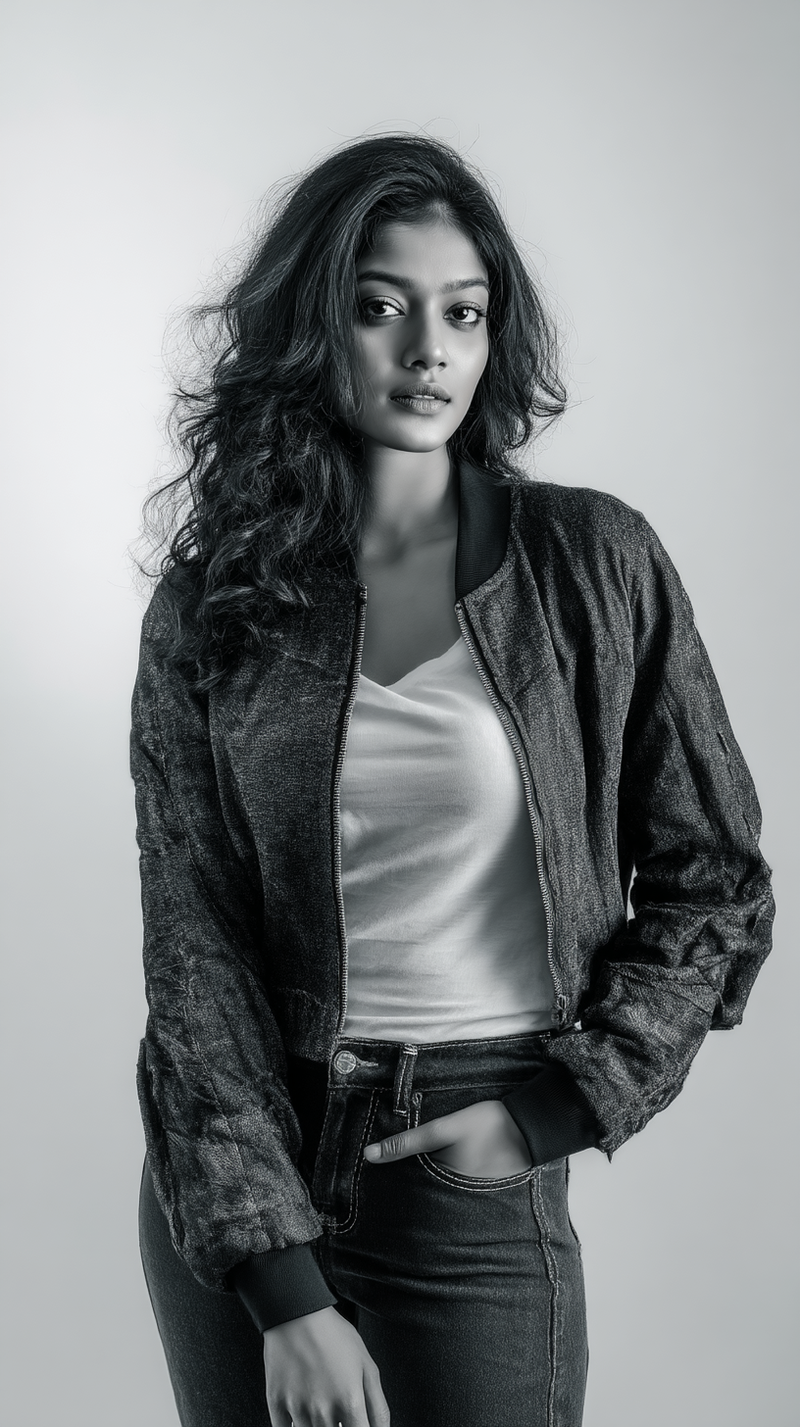 Charcoal women's bomber jacket by LookMate