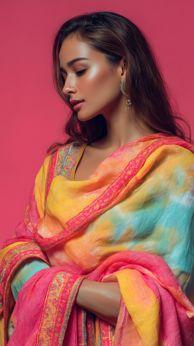 Women's Dupatta - Turquoise Silk