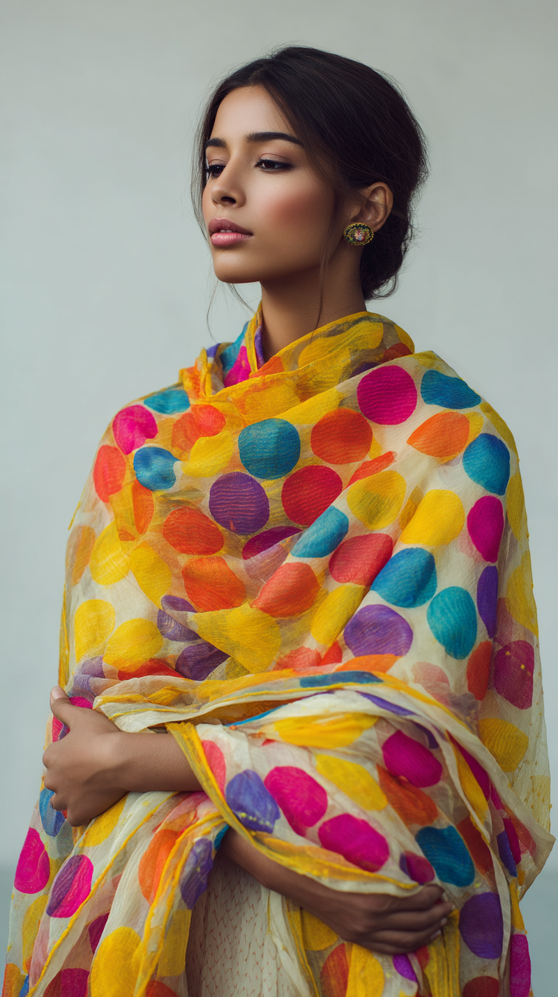 Women's Dupatta - Black Silk