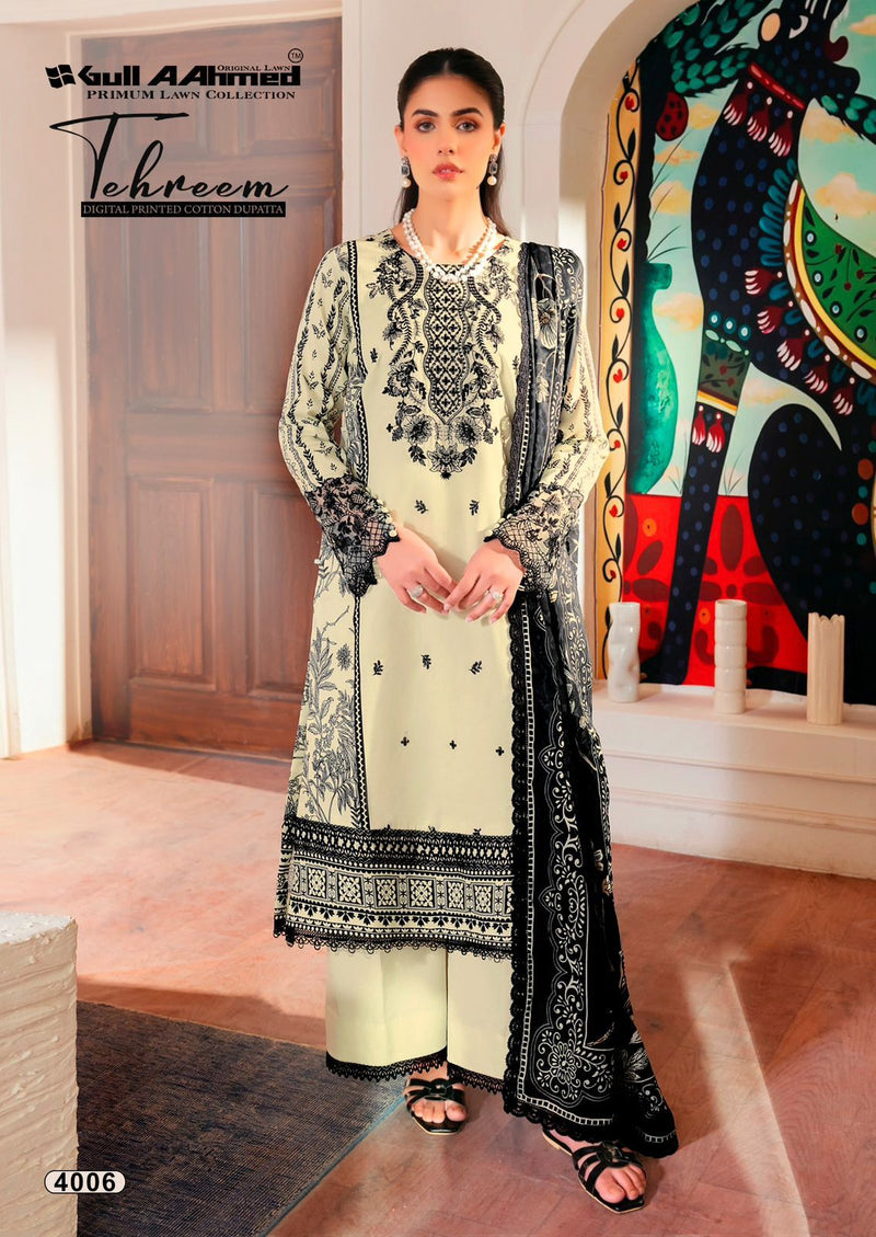 Ivory & Black Embroidered Lawn Kurti Set with Digital Printed Dupatta