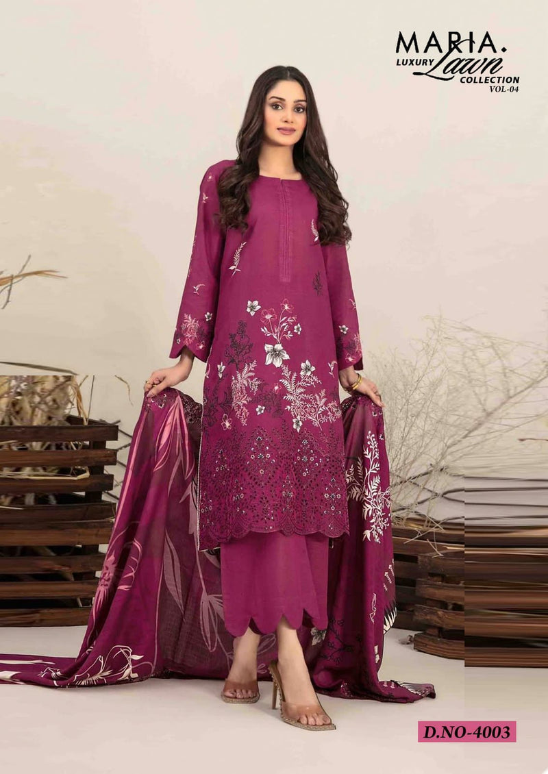Magenta Floral Embroidered Cotton Kurti Set with Scalloped Hem & Dupatta