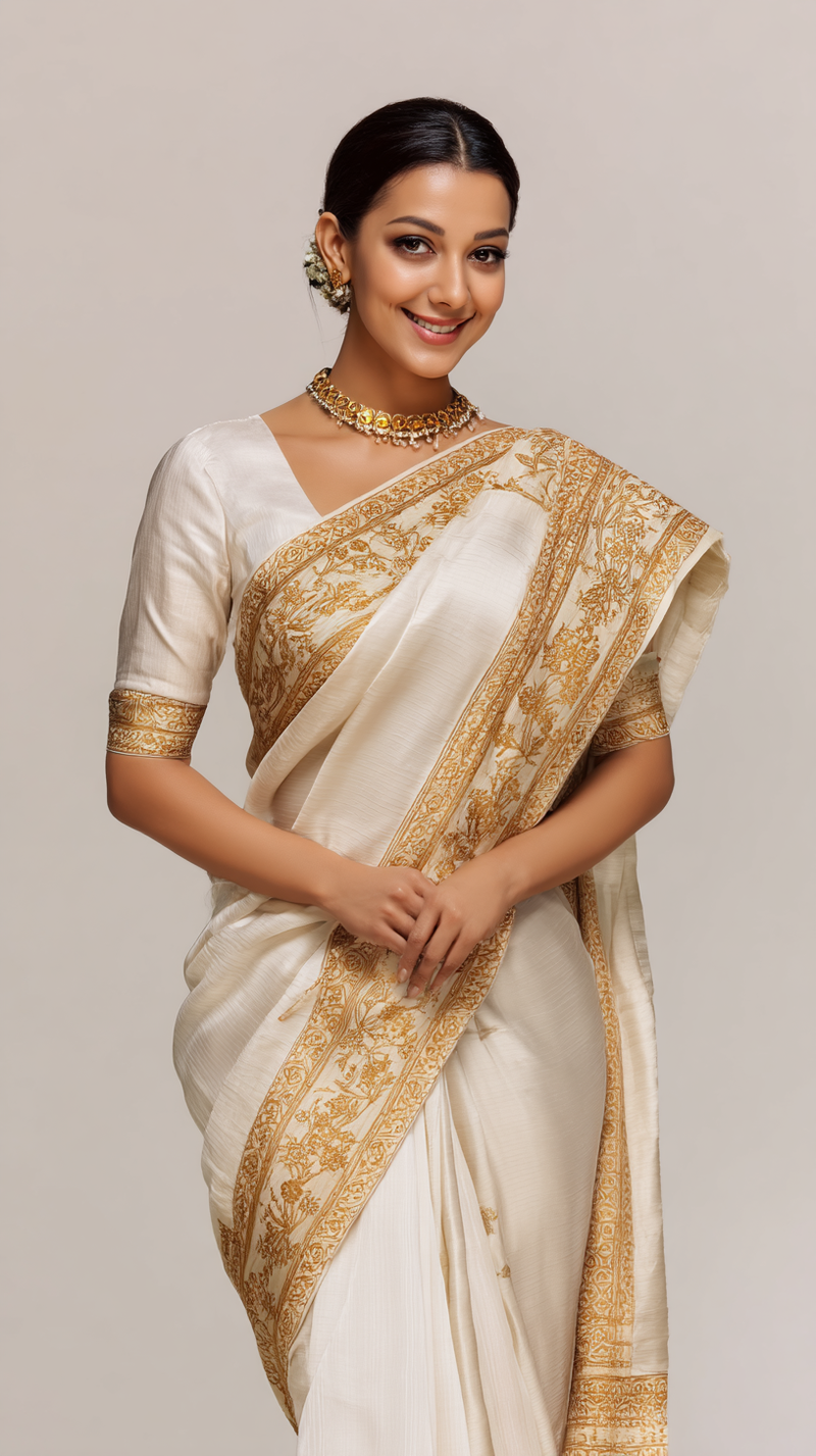 Elegant Silver Saree - Premium Tissue Silk Collection
