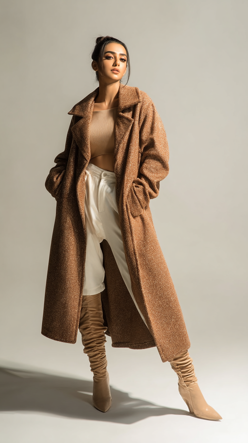 Camel women's maxi coat coat by LookMate
