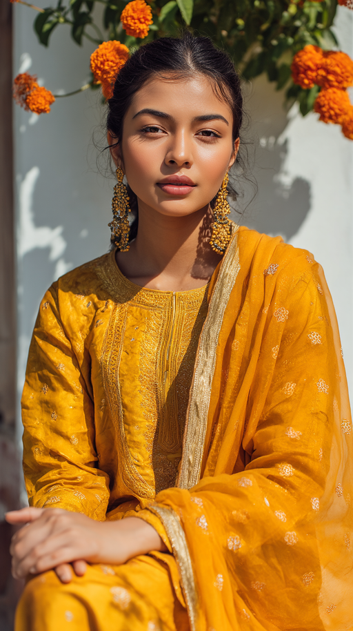Mustard ethnic wear set by LookMate
