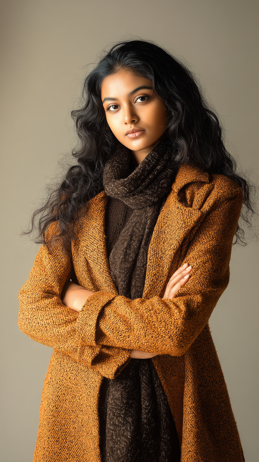 Mustard women's textured coat coat by LookMate