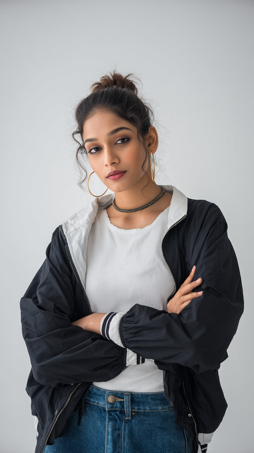 Black women's windbreaker jacket by LookMate