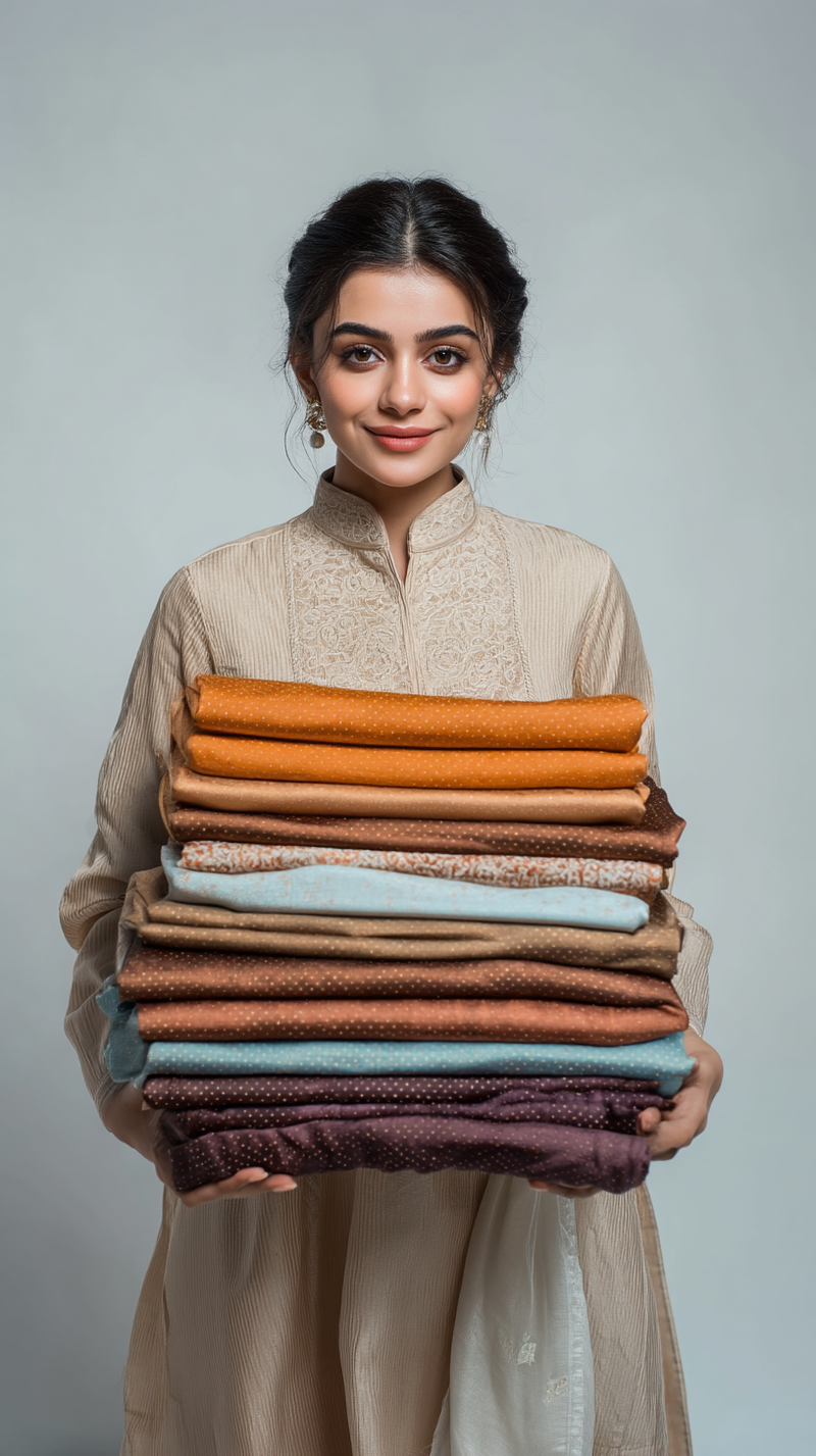 Dress Material - Multicolor Cotton Blend