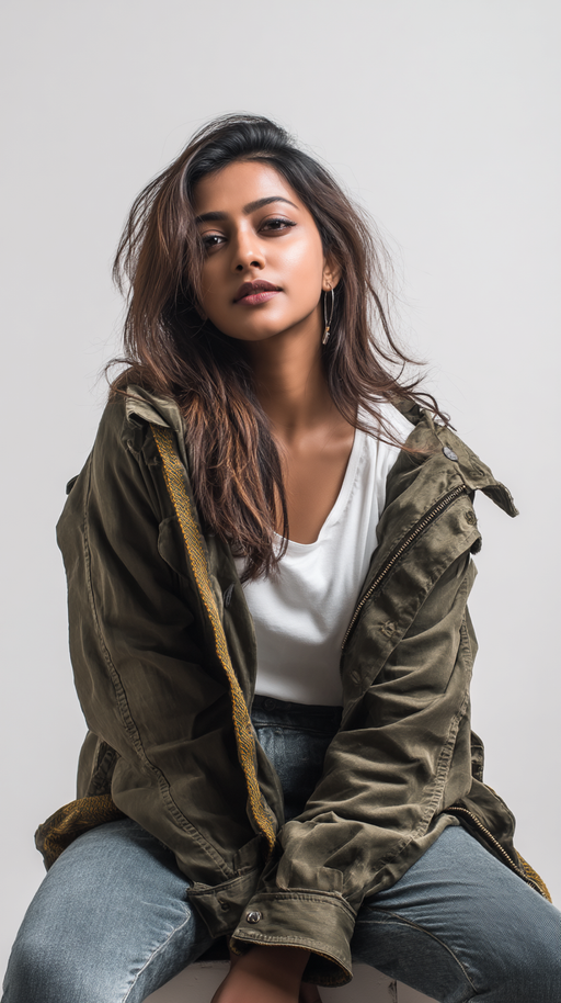 Olive women's utility jacket by LookMate