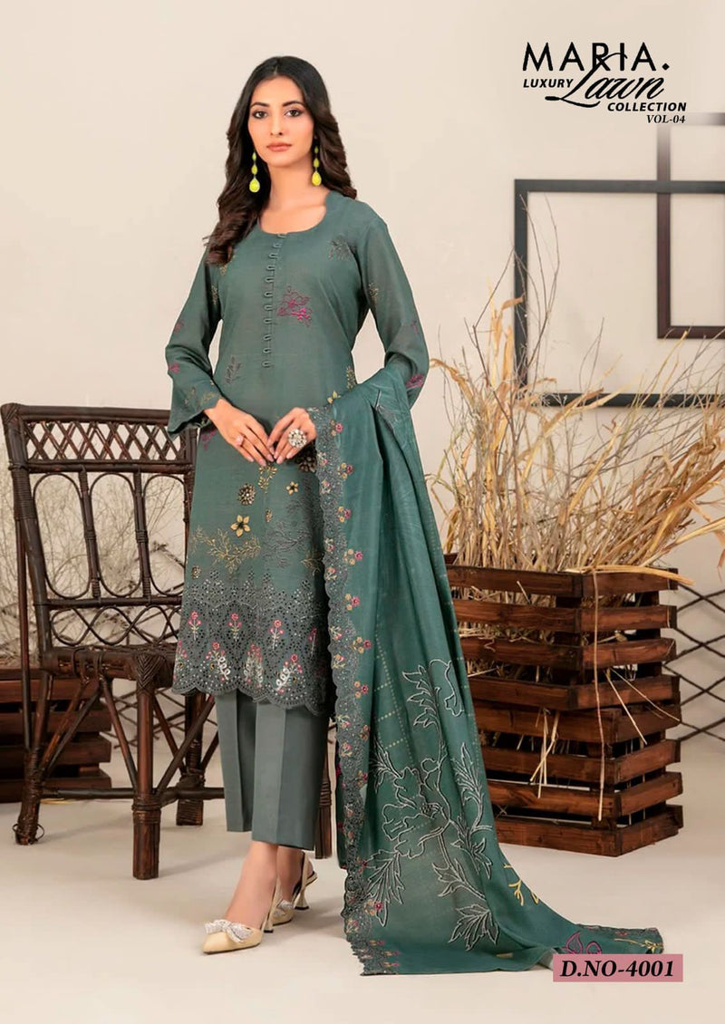Olive Green Embroidered Cotton Kurti Set with Graceful Thread Detailing & Dupatta