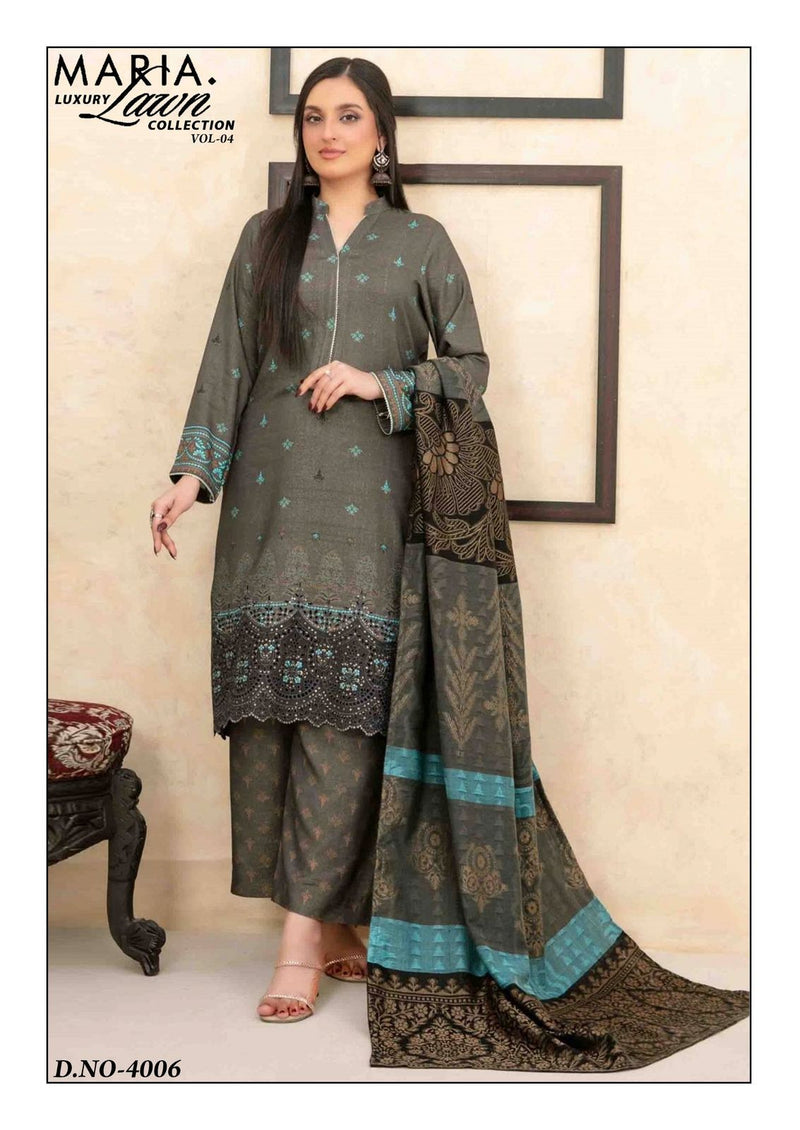Olive Green Embroidered Cotton Kurti Set with Printed Dupatta