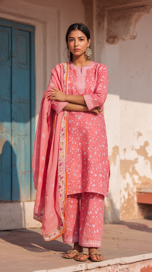 Pink ethnic wear set by LookMate