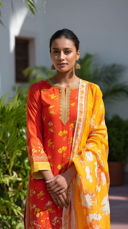 Yellow ethnic wear set by LookMate