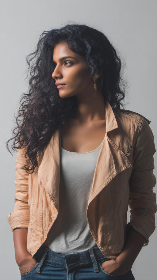 Beige women's lightweight jacket by LookMate
