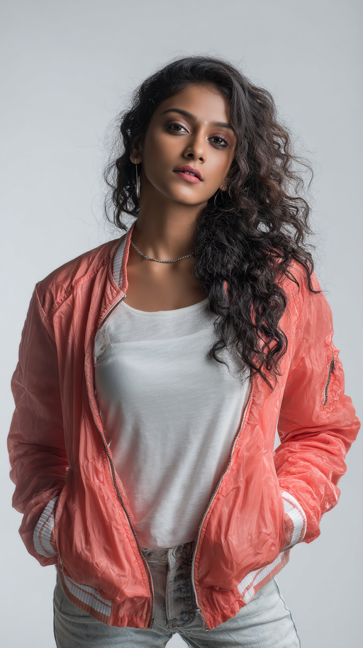 Coral women's bomber jacket by LookMate